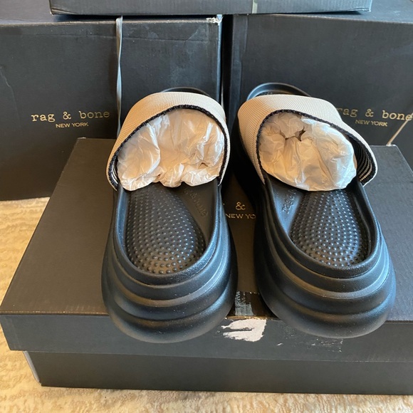 Rag & Bone Black and Beige Slide Sandals main image 3